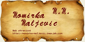 Momirka Maljević vizit kartica
